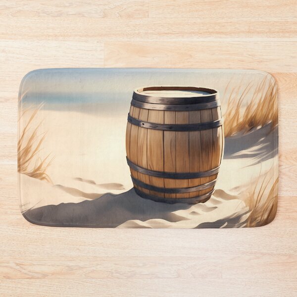 Item preview, Wooden Barrel on Beach designed and sold by CalmnessbyChoice.