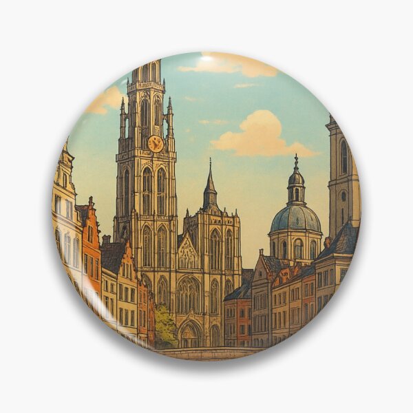 Item preview, Belgium Vintage Style Illustration designed and sold by TownWish.