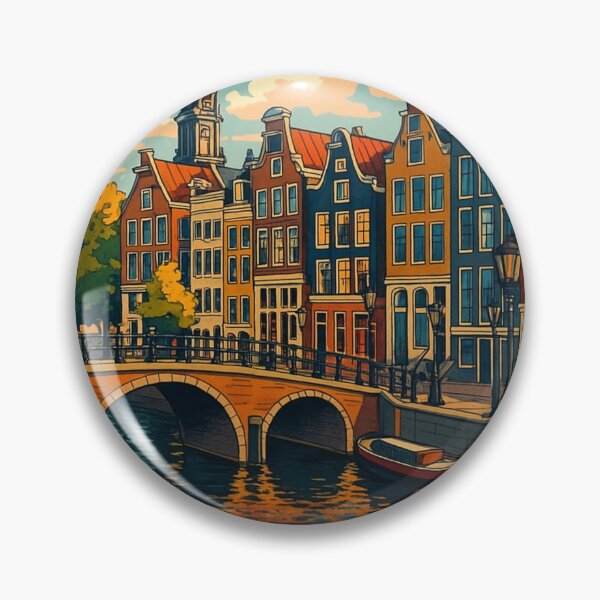 Item preview, Amsterdam Vintage Style Illustration designed and sold by TownWish.