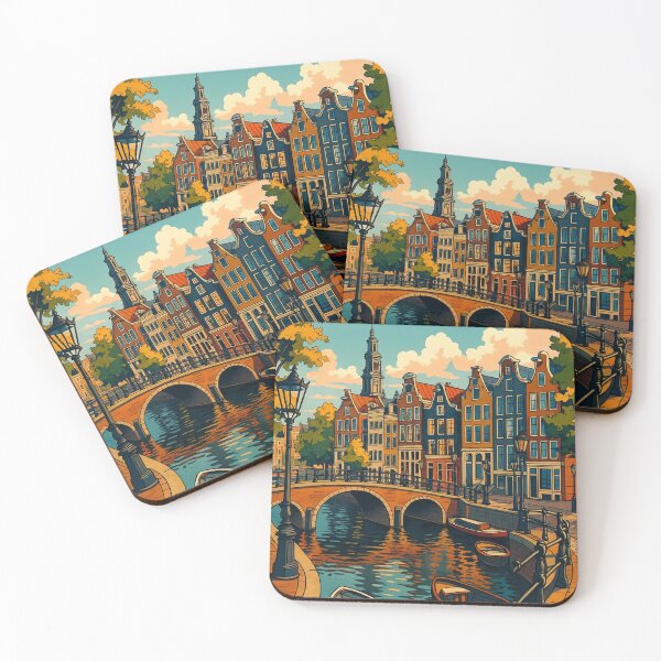 Item preview, Amsterdam Vintage Style Illustration designed and sold by TownWish.