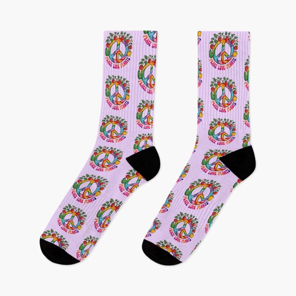 Item preview, Peace Love Plants Vegan Hippie Retro World Vegan Day designed and sold by Amanda's Factory.