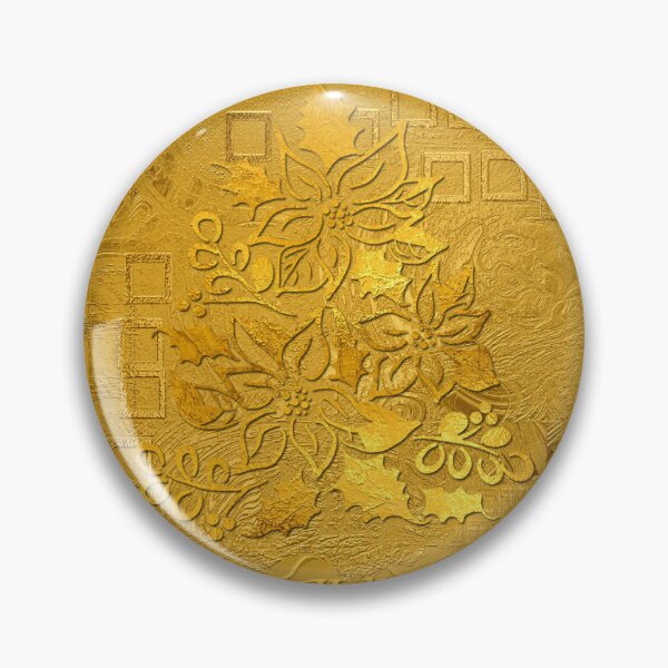 Item preview, Christmas Poinsettia Tree Gold Metallic Look designed and sold by CheriesArt.