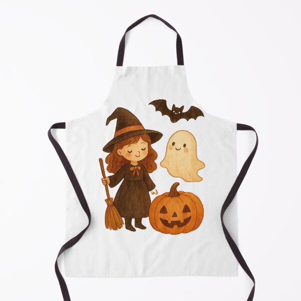 Item preview, Watercolor Halloween Witch Cat with Pumpkin designed and sold by ChameloX.