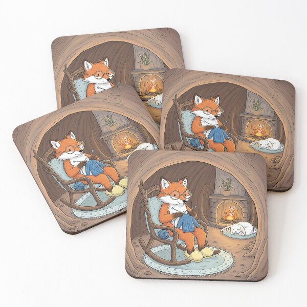 Item preview, Cute Fox Knitting - Winter Christmas designed and sold by Claustronautas.
