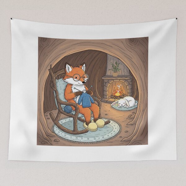 Item preview, Cute Fox Knitting - Winter Christmas designed and sold by Claustronautas.