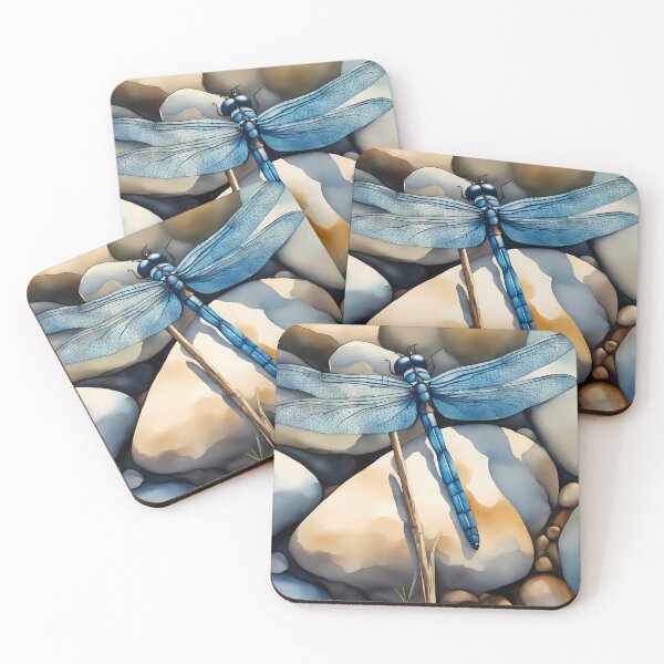 Item preview, Blue Dragonfly on Stones designed and sold by CalmnessbyChoice.