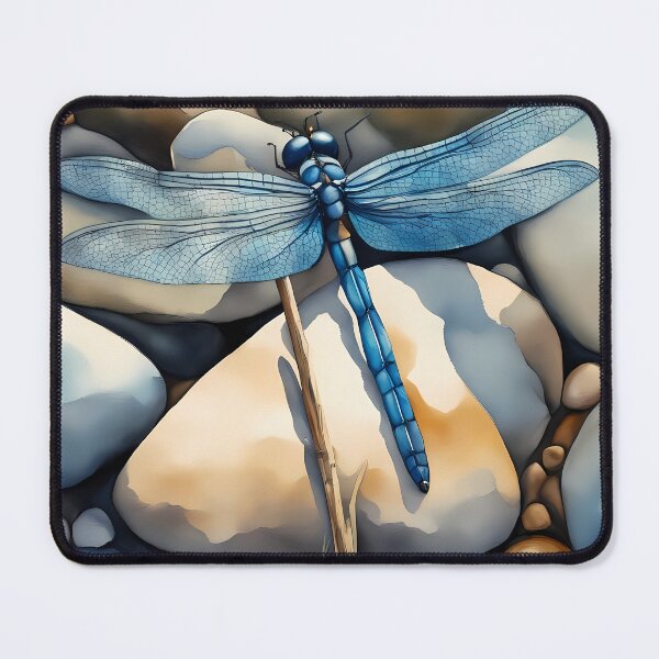 Item preview, Blue Dragonfly on Stones designed and sold by CalmnessbyChoice.