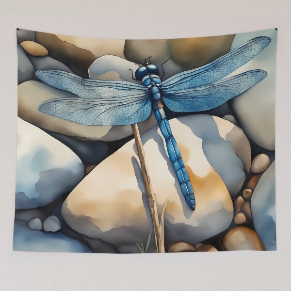 Item preview, Blue Dragonfly on Stones designed and sold by CalmnessbyChoice.