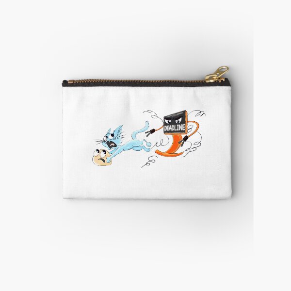 Item preview, Funny Cat Running From Deadline – Relatable Student Meme Illustration designed and sold by Elsrag-shop.
