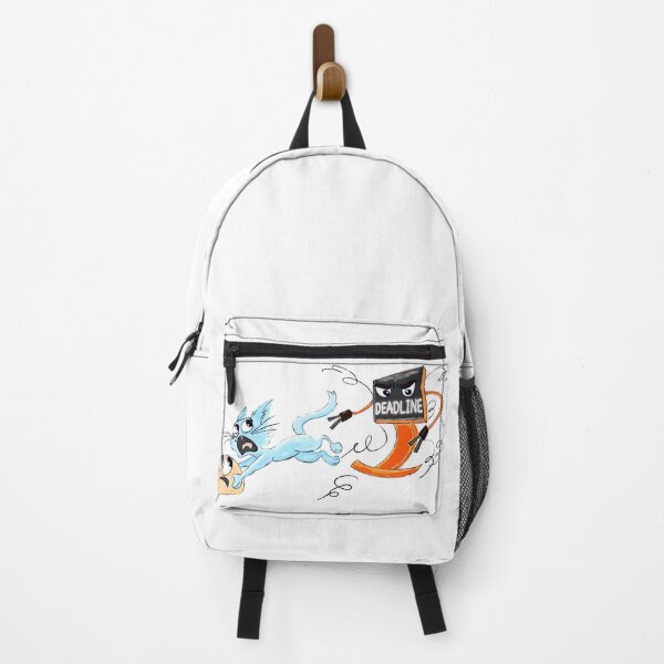 Item preview, Funny Cat Running From Deadline – Relatable Student Meme Illustration designed and sold by Elsrag-shop.