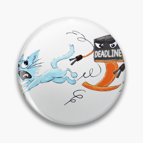 Item preview, Funny Cat Running From Deadline – Relatable Student Meme Illustration designed and sold by Elsrag-shop.