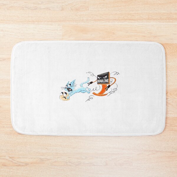 Item preview, Funny Cat Running From Deadline – Relatable Student Meme Illustration designed and sold by Elsrag-shop.