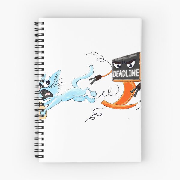 Item preview, Funny Cat Running From Deadline – Relatable Student Meme Illustration designed and sold by Elsrag-shop.