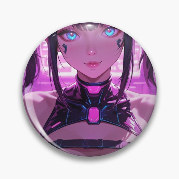 Item preview, Anime waifu cyberpunk digital art, blue eyes designed and sold by Planet Utoppia.