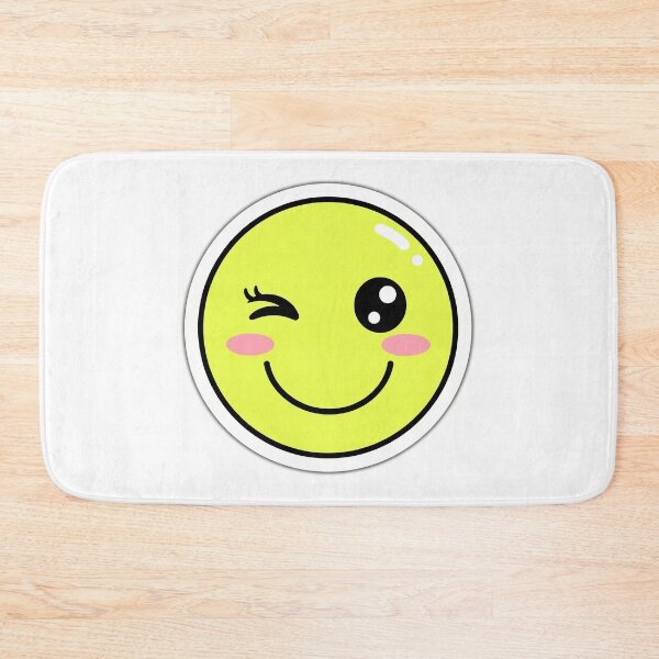 Item preview, Cute Kawaii Winking Smiley Face Sticker designed and sold by ChameloX.