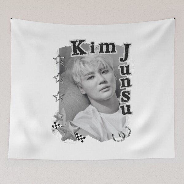 Item preview, Junsu Kpop Solo Artist Black and White Collage Digital Art Portrait designed and sold by AJUNICE STUDIO.