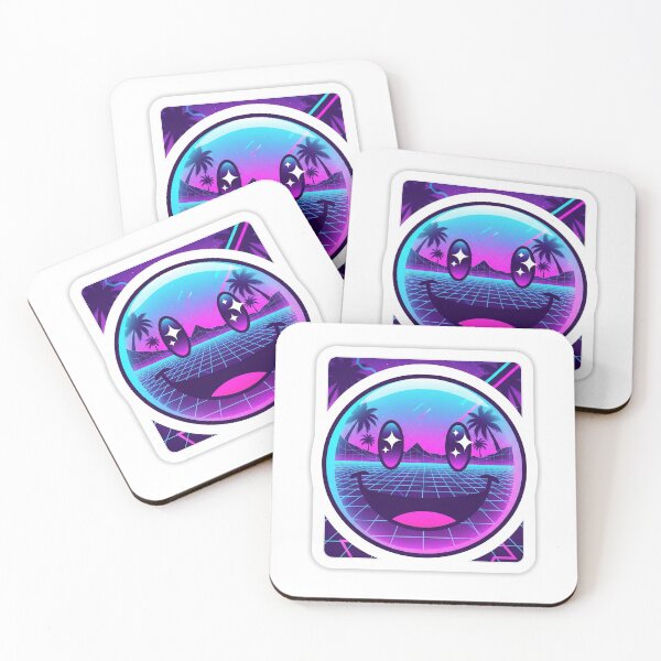 Item preview, Vaporwave Aesthetic Smiley Face Sticker designed and sold by ChameloX.