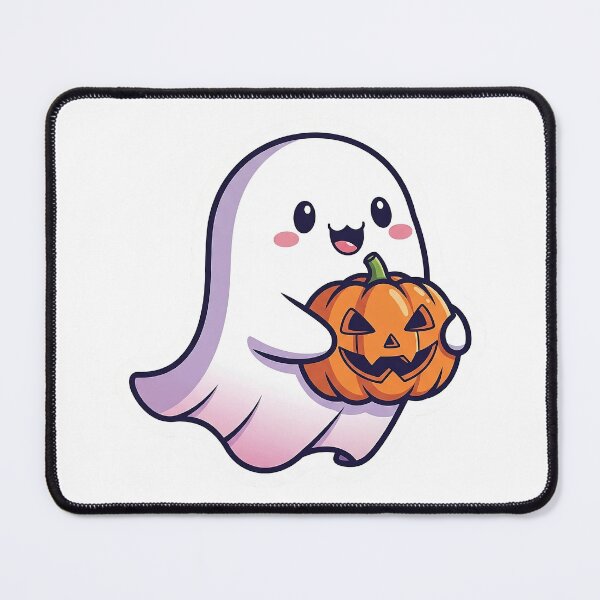 Item preview, Cute Kawaii Ghost Holding a Pumpkin Sticker designed and sold by ChameloX.