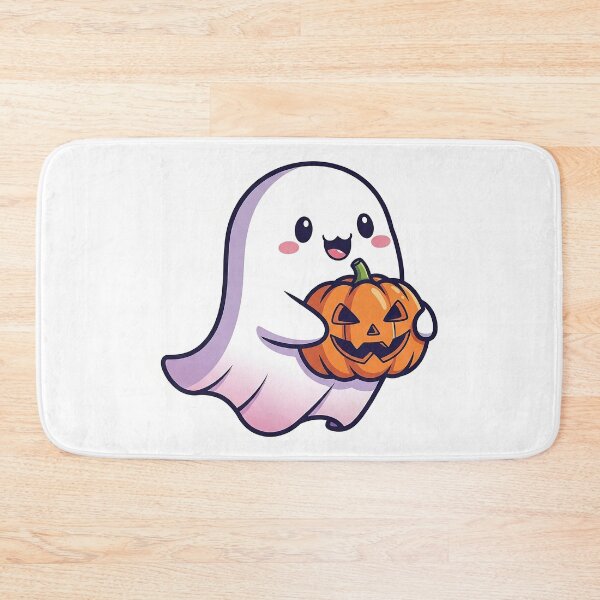 Item preview, Cute Kawaii Ghost Holding a Pumpkin Sticker designed and sold by ChameloX.