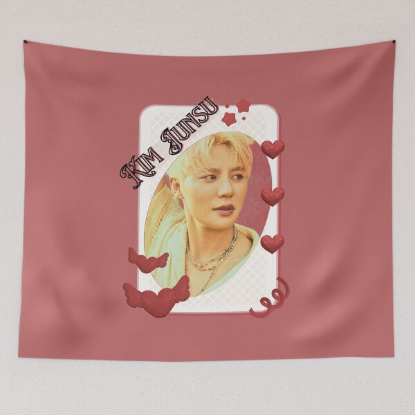 Item preview, Junsu Korean Solo Artist Card Red Aesthetic Collage Design designed and sold by AJUNICE STUDIO.