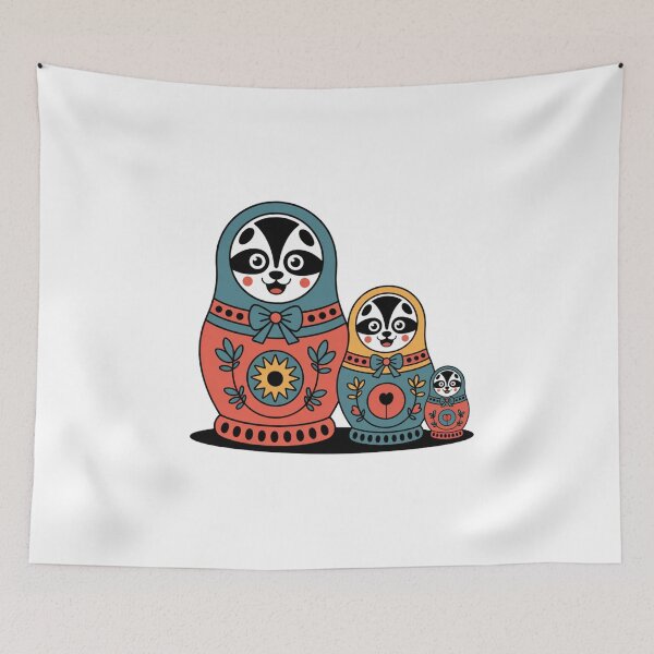 Item preview, Retro Cute Panda Matryoshka Babushka – Quirky Russian Nesting Doll Design designed and sold by Okada's t-shirts & accessories.