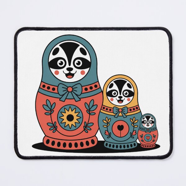 Item preview, Retro Cute Panda Matryoshka Babushka – Quirky Russian Nesting Doll Design designed and sold by Okada's t-shirts & accessories.