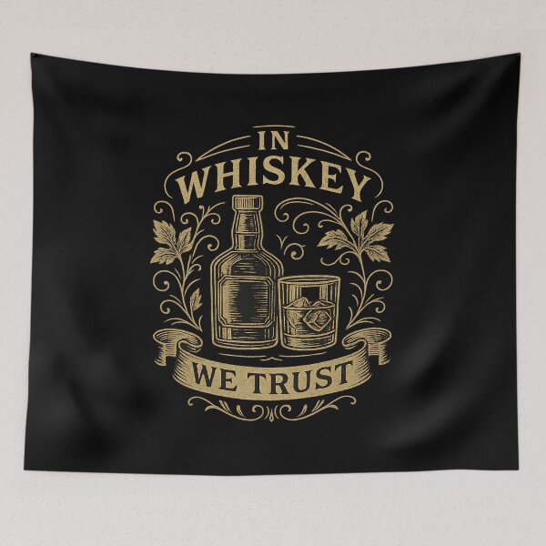 Item preview, Vintage Whiskey Emblem – Retro Bottle & Glass Design designed and sold by ArcadiaSilence.