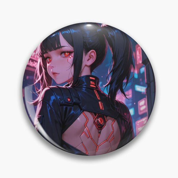 Item preview, Anime bikini waifu cyberpunk digital art, red eyes designed and sold by Planet Utoppia.