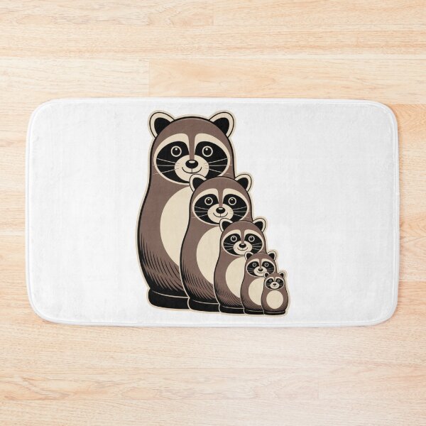 Item preview, Retro Cute Raccoon Matryoshka Babushka – Quirky Russian Nesting Doll Design designed and sold by Okada's t-shirts & accessories.