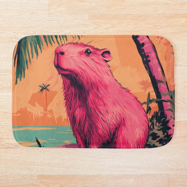 Item preview, Fancy capybara under a palm tree | Wonderful art of nature designed and sold by uriviolka99.