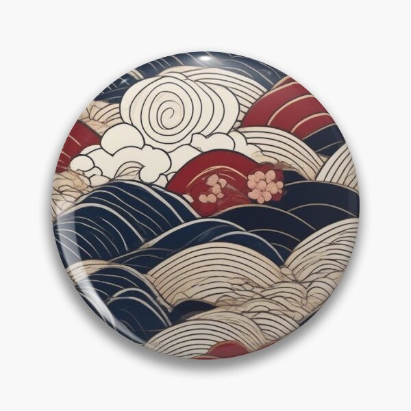 Item preview, Seamless Japanese Wave and Blossom Pattern – Ukiyo-e Style designed and sold by Vandy Fullam.