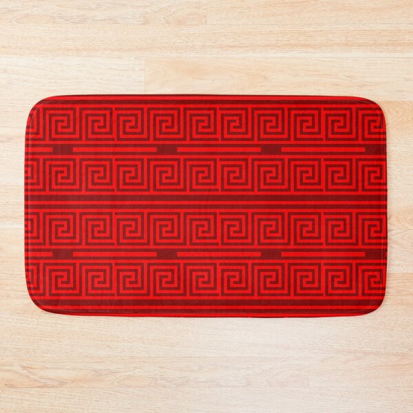 Item preview, Maroon Background Red Greek Key Fret Design  designed and sold by PatternTitan.