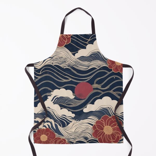 Item preview, Traditional Edo Textile – Seigaiha Waves & Sakura Blossoms designed and sold by Vandy Fullam.
