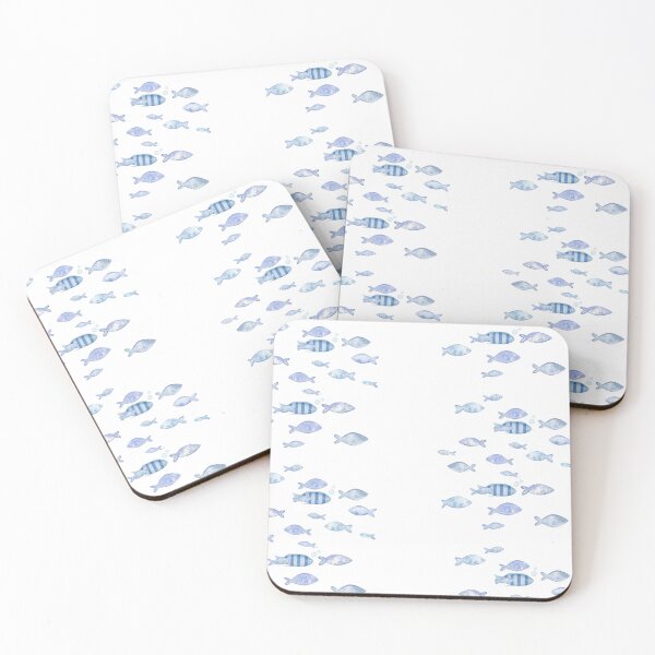 Item preview, Minimalist Blue Watercolor Fish Pattern designed and sold by NARIVA.