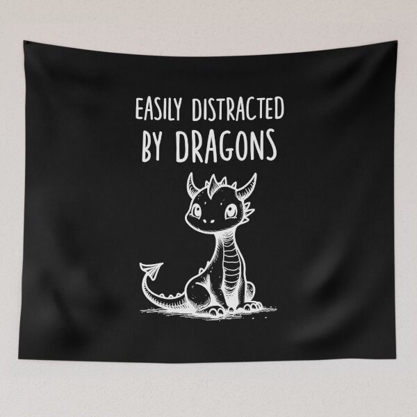 Item preview, Cute Baby Dragon Fantasy Design Easily Distracted White designed and sold by HasHs.