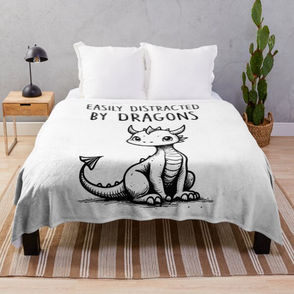 Item preview, Cute Baby Dragon Fantasy Design Easily Distracted Black designed and sold by HasHs.