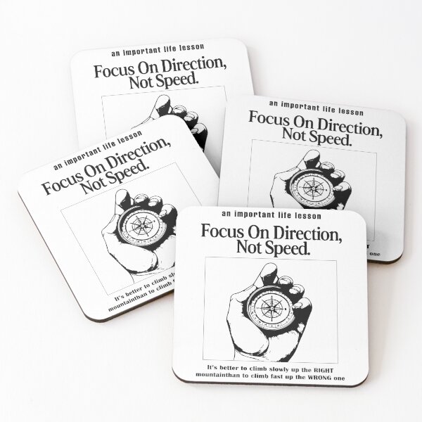 Item preview, Focus on Direction Not Speed Motivational Compass Art designed and sold by -DEEWOLF-.