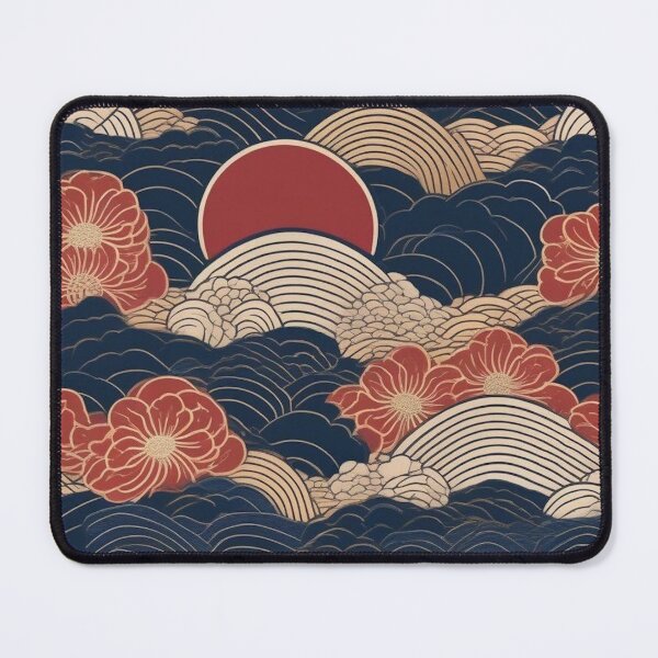 Item preview, Japanese Cloud and Wave Texture – Seamless Ukiyo-e Design designed and sold by Vandy Fullam.