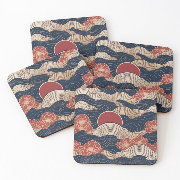 Item preview, Japanese Cloud and Wave Texture – Seamless Ukiyo-e Design designed and sold by Vandy Fullam.