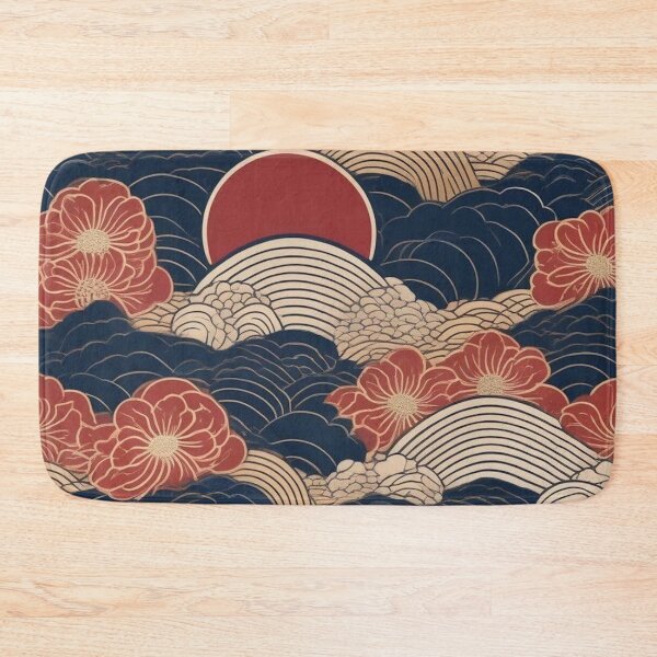 Item preview, Japanese Cloud and Wave Texture – Seamless Ukiyo-e Design designed and sold by Vandy Fullam.