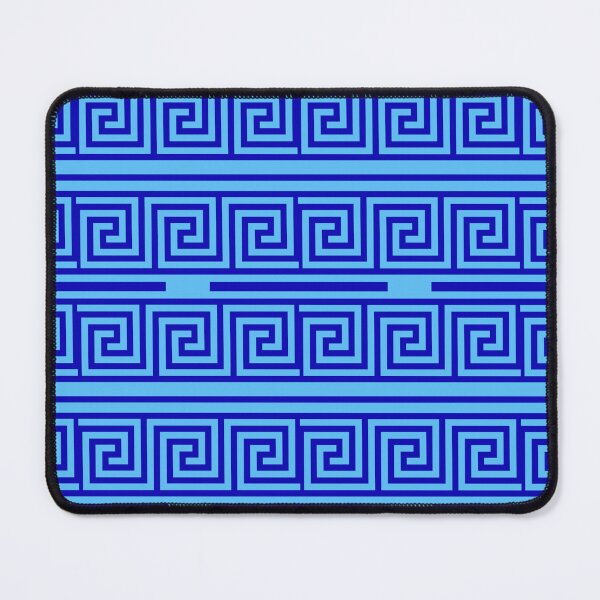 Item preview, Light Blue Background Blue Greek Key Fret Design designed and sold by PatternTitan.