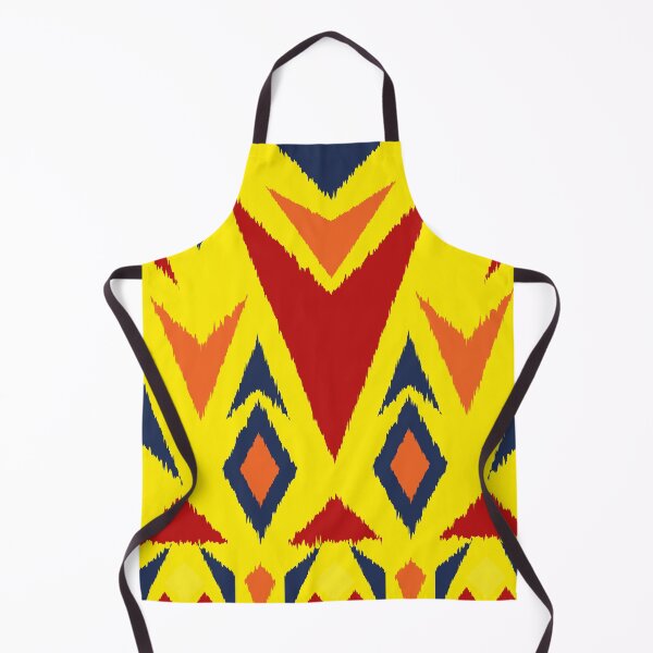 Item preview, Ikat Handwoven Zigzag Blur Poster Crimson Navy Tangerine Yellow designed and sold by zephstudoartist.