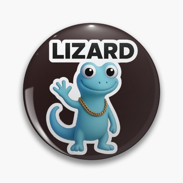 Item preview, Blue Lizard with Gold Chain designed and sold by FunnySignalStudio.