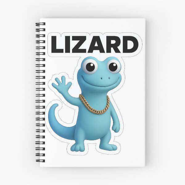 Item preview, Blue Lizard with Gold Chain designed and sold by FunnySignalStudio.