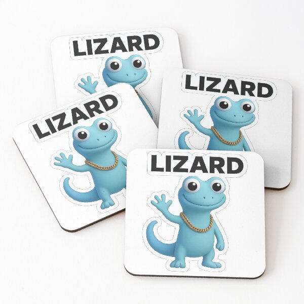 Item preview, Blue Lizard with Gold Chain designed and sold by FunnySignalStudio.
