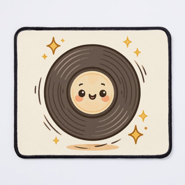 Item preview, Cute Kawaii Vinyl Record – Happy Spinning Music Sticker designed and sold by Queen Kaffeine.