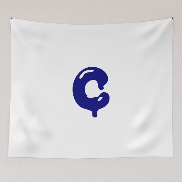 Item preview, Glossy Dark Blue Liquid Letter C Typography Art designed and sold by uncoXab.