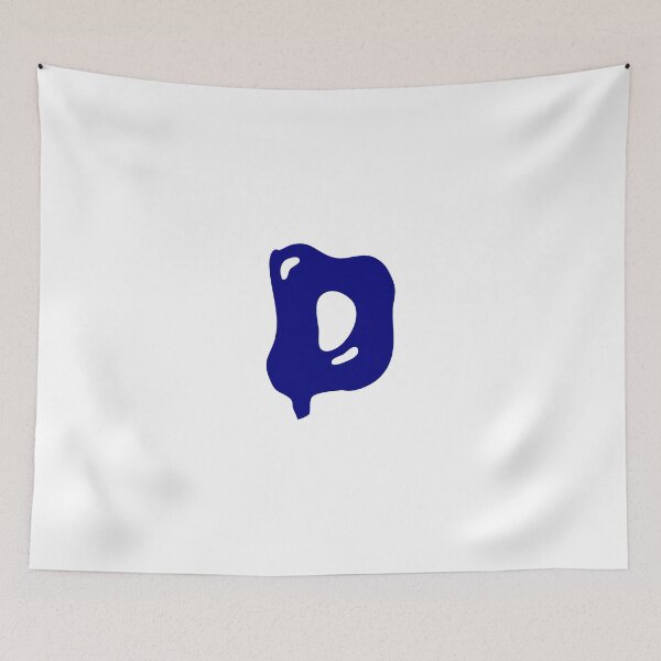 Item preview, Glossy Dark Blue Liquid Letter D Typography Art designed and sold by uncoXab.
