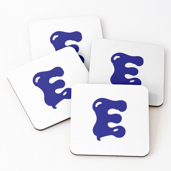 Item preview, Glossy Dark Blue Liquid Letter E Typography Art designed and sold by uncoXab.
