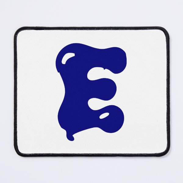 Item preview, Glossy Dark Blue Liquid Letter E Typography Art designed and sold by uncoXab.